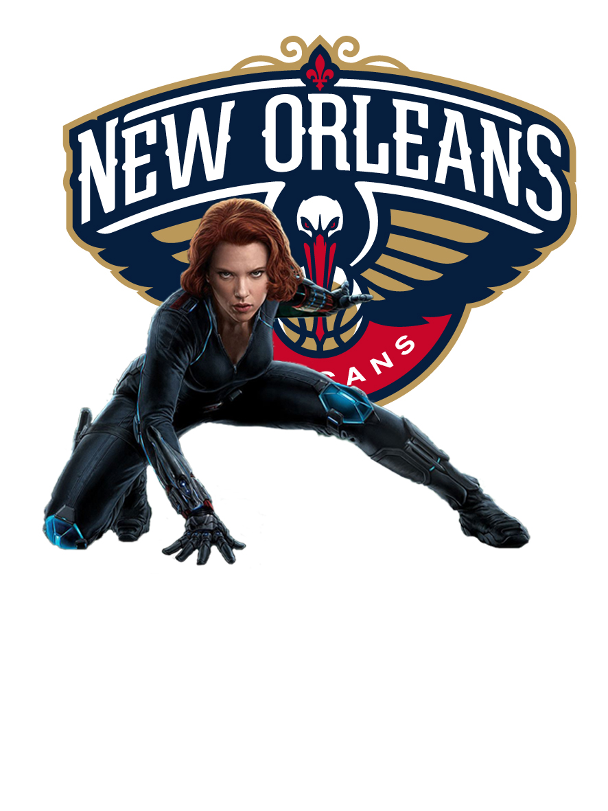 New Orleans Pelicans Black Widow Logo vinyl decal